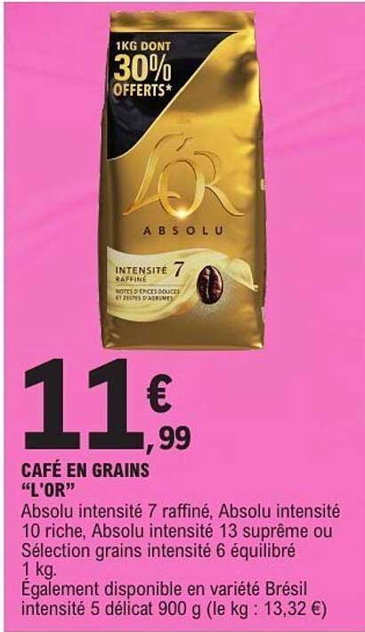 CAFÉ EN GRAINS “L’OR”