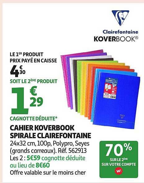 Cahier Koverbook Spirale Clairefontaine