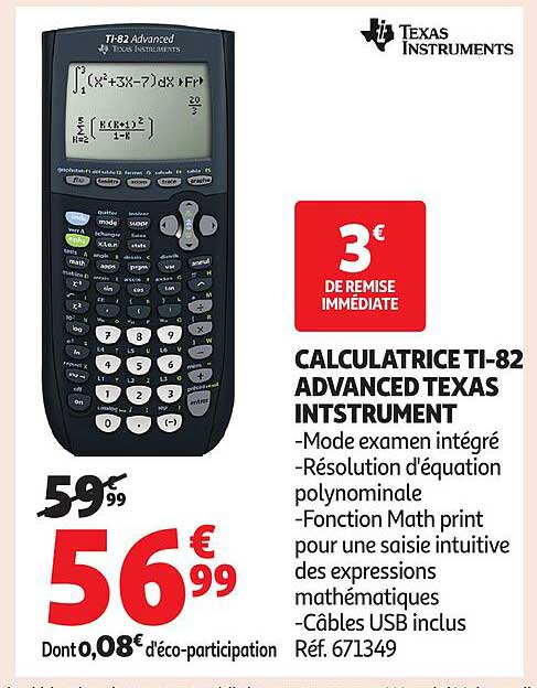 CALCULATRICE TI-82 ADVANCED TEXAS INSTRUMENT