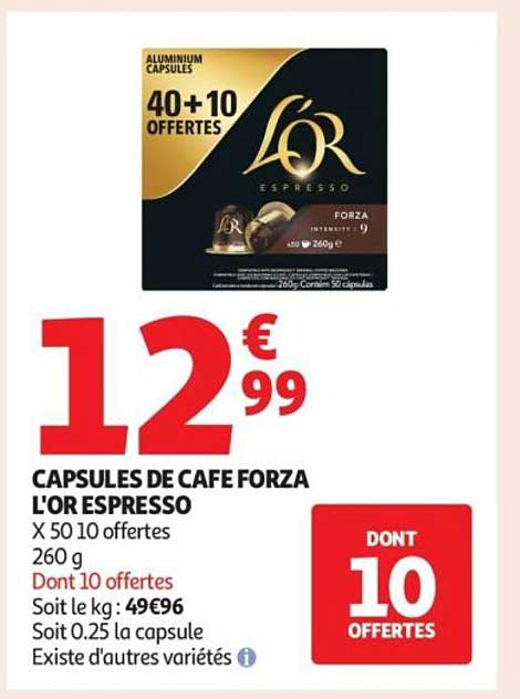 CAPSULES DE CAFE FORZA L'OR ESPRESSO