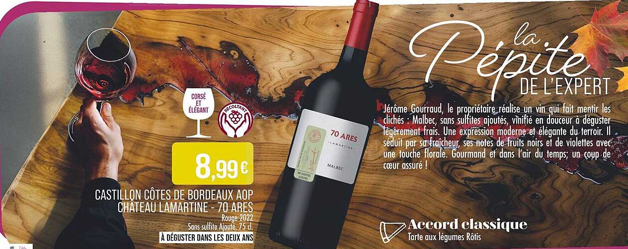 Castillon Côtes de Bordeaux AOP Château Lamartine - 70 Ares
