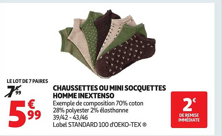 CHAUSSETTES OU MINI SOCQUETTES HOMME INEXTENSO