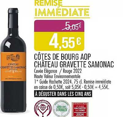 CÔTES DE BOURG AOP CHÂTEAU GRAVETTE SAMONAC