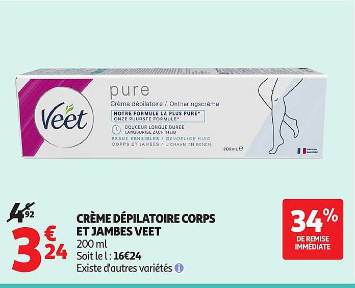 CRÈME DÉPILATOIRE CORPS ET JAMBES VEET