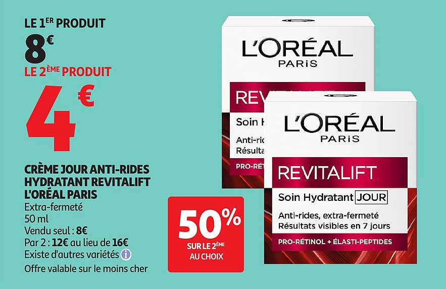 CRÈME JOUR ANTI-RIDES HYDRATANT REVITALIFT L'ORÉAL PARIS
