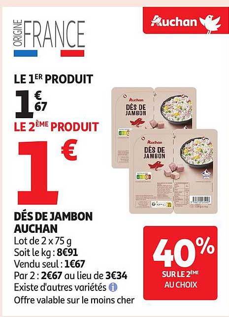 DÉS DE JAMBON AUCHAN