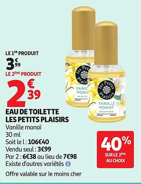 EAU DE TOILETTE LES PETITS PLAISIRS Vanille Monoï 30 ml