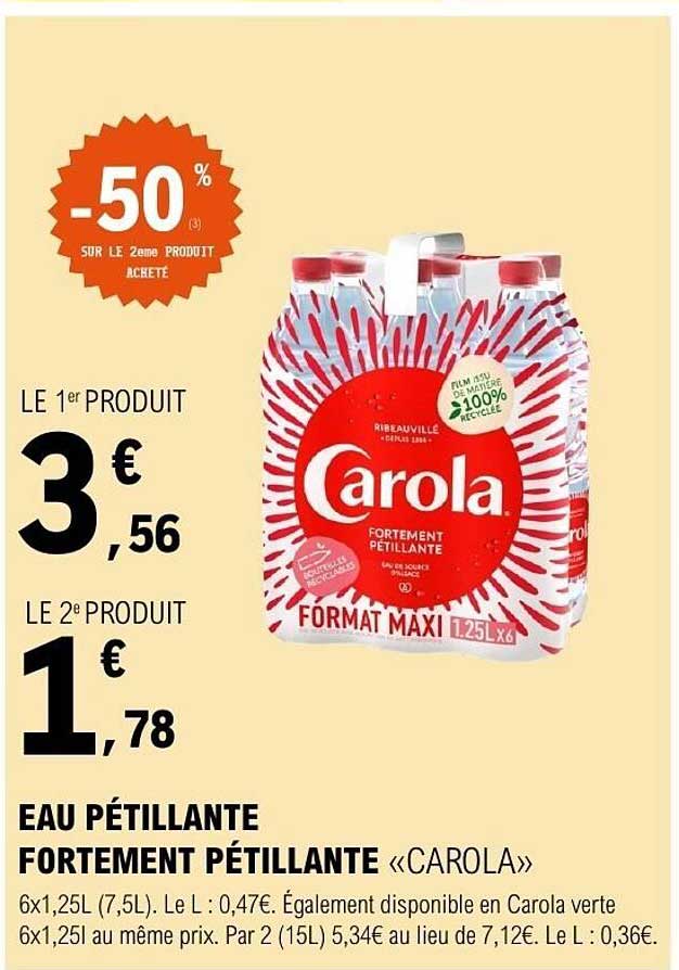 EAU PÉTILLANTE FORTEMENT PÉTILLANTE «CAROLA»