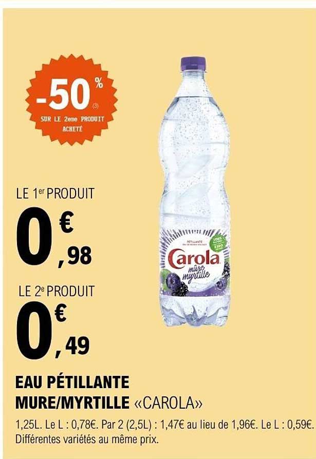 EAU PÉTILLANTE MURE/MYRTILLE «CAROLA»