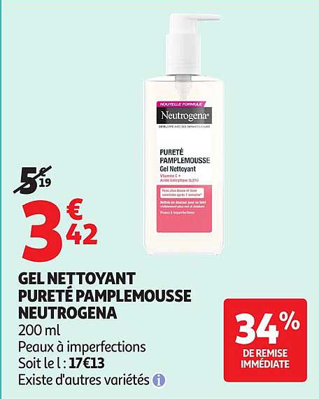 GEL NETTOYANT PURETÉ PAMPLEMOUSSE NEUTROGENA