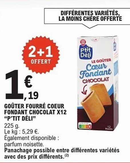 GOÛTER FOURRÉ COEUR FONDANT CHOCOLAT X12 "P'TIT DÉLI"