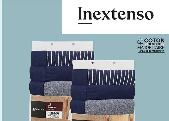 Inextenso - 3 Boxers en Coton Biologique