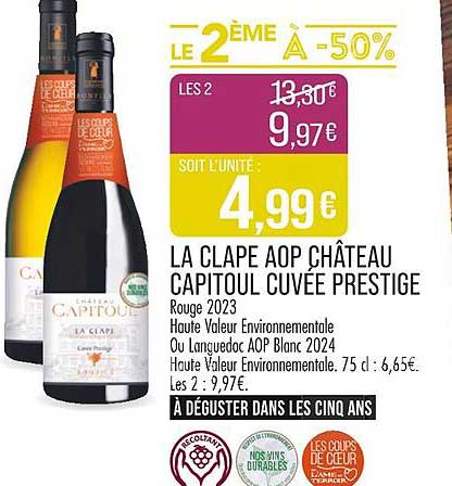 LA CLAPE AOP CHÂTEAU CAPITOUL CUVÉE PRESTIGE