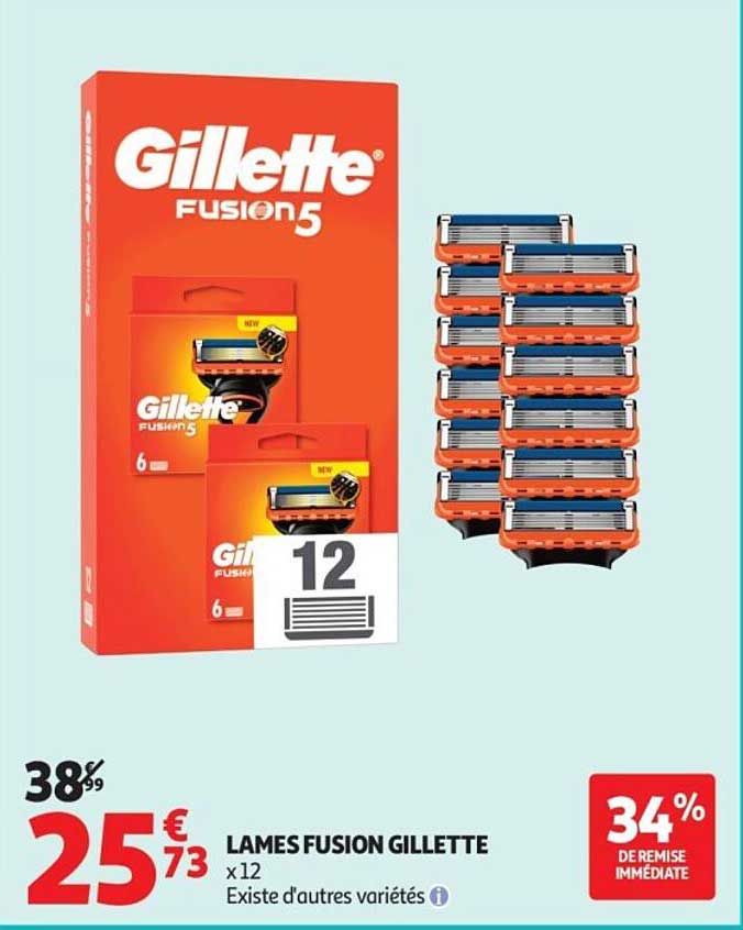 LAMES FUSION GILLETTE x12