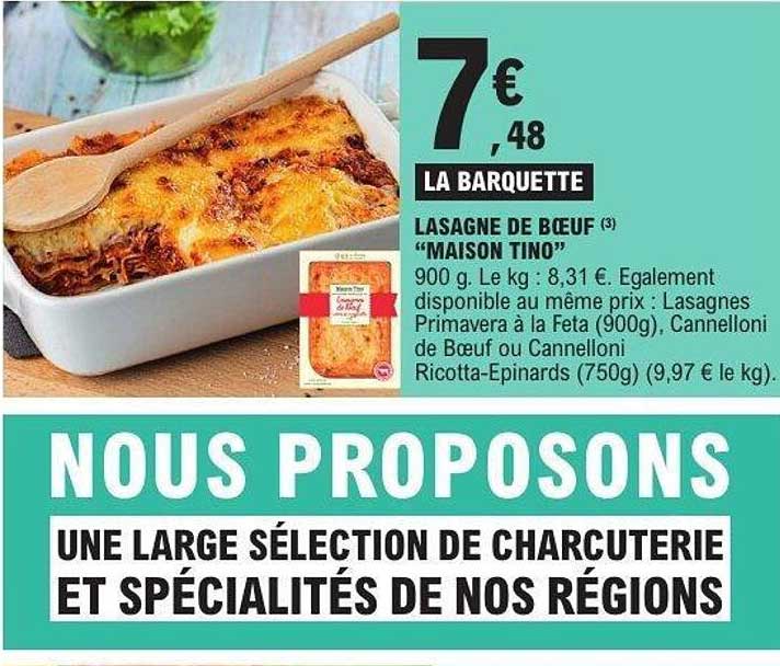 LASAGNE DE BŒUF "MAISON TINO"