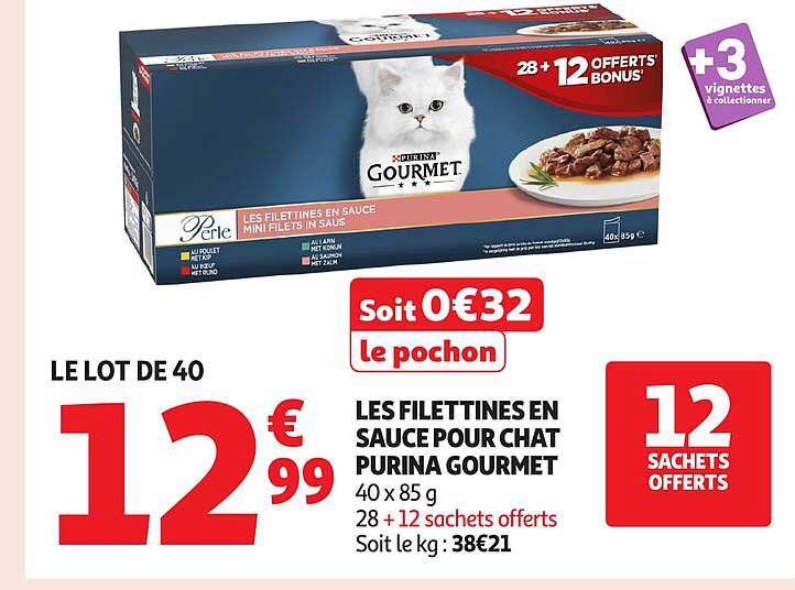 LES FILETTINES EN SAUCE POUR CHAT PURINA GOURMET