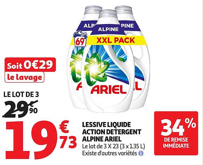 LESSIVE LIQUIDE ACTION DETERGENT ALPINE ARIEL