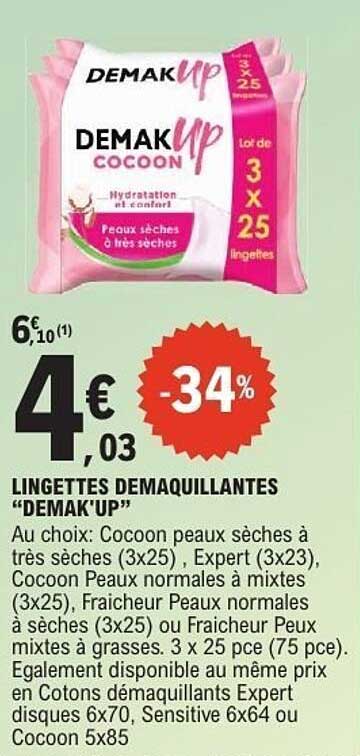 LINGETTES DEMAQUILLANTES “DEMAK'UP”