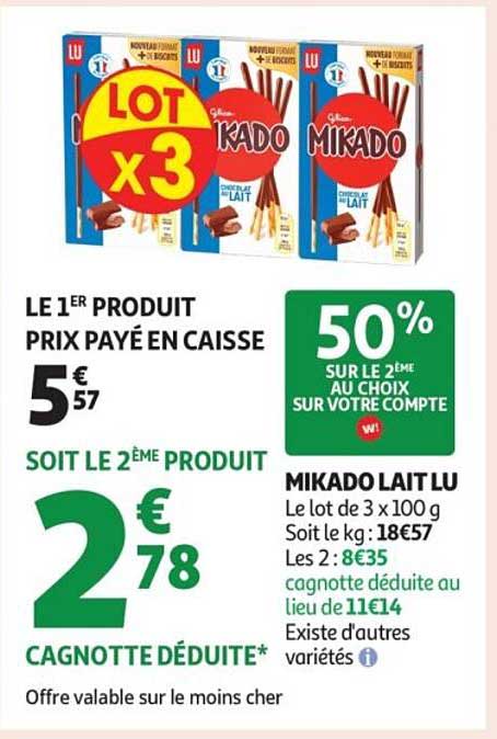 LOT x3 MIKADO LAIT LU