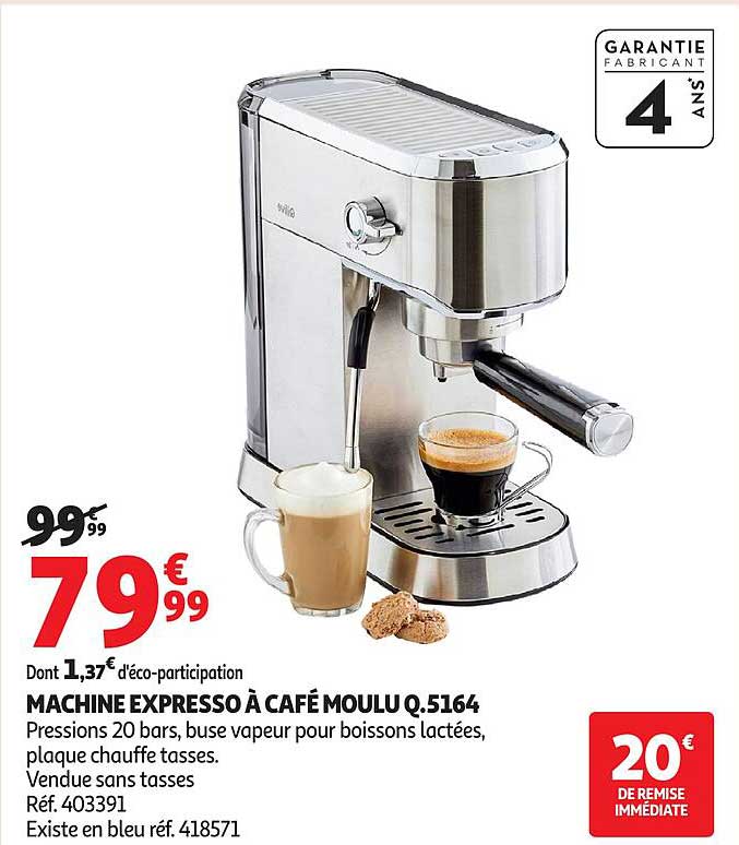 MACHINE EXPRESSO À CAFÉ MOULU Q.5164