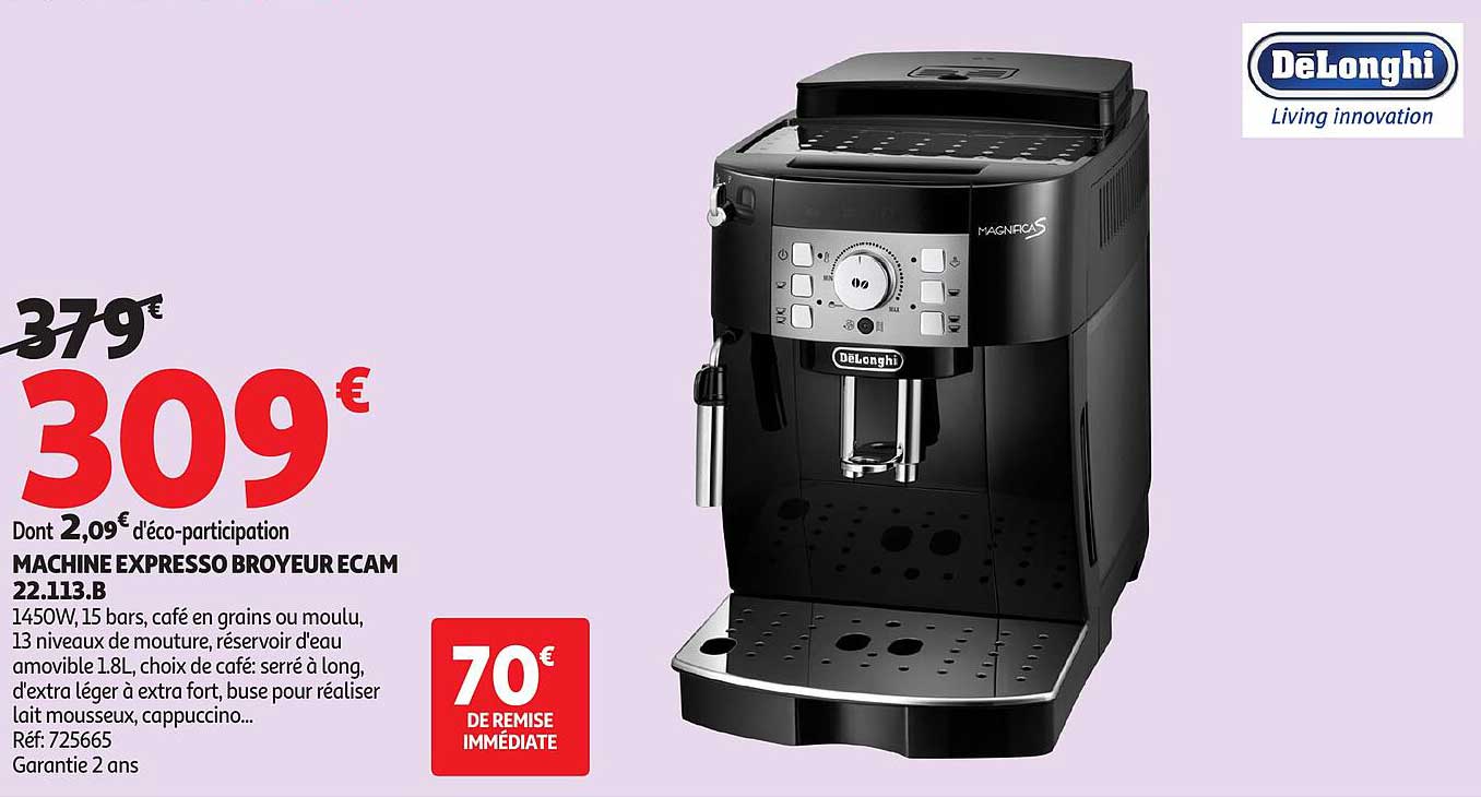 MACHINE EXPRESSO BROYEUR ECAM 22.113.B