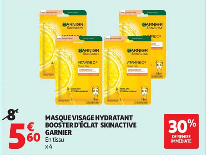 MASQUE VISAGE HYDRATANT BOOSTER D'ÉCLAT SKINACTIVE GARNIER