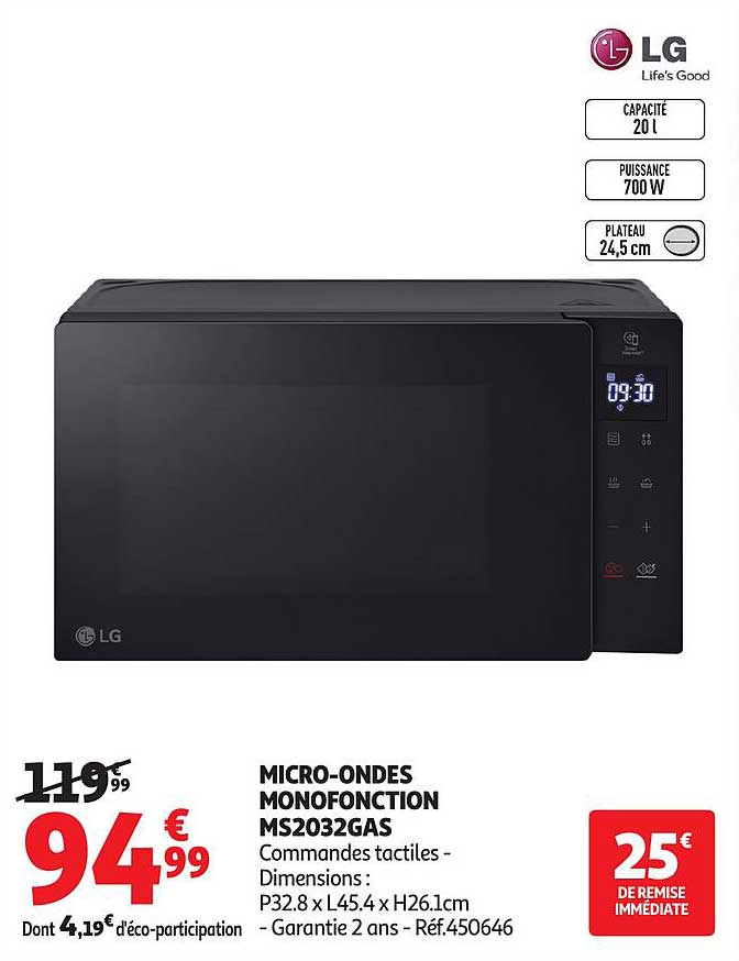 MICRO-ONDES MONOFONCTION MS2032GAS