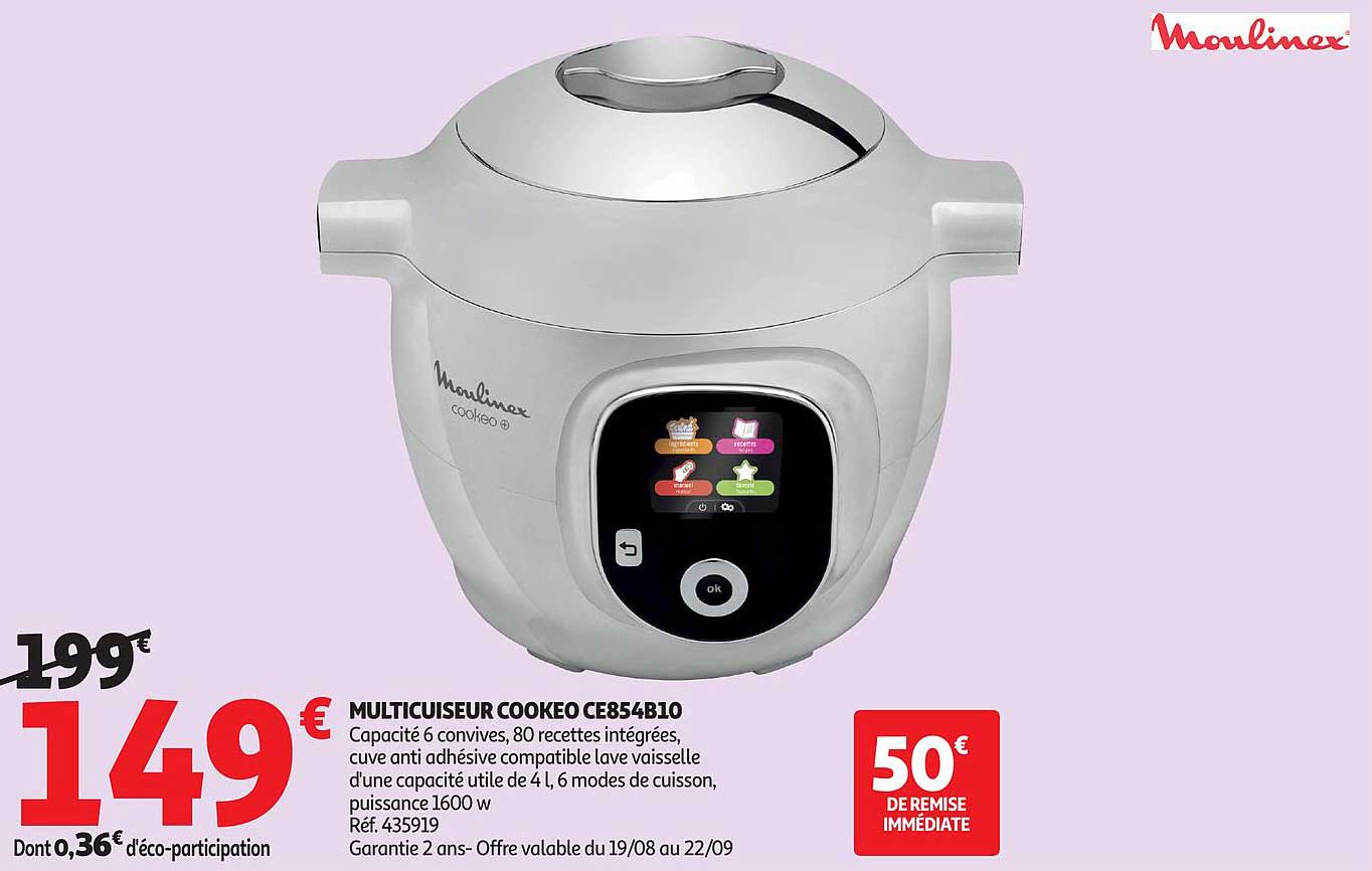 MULTICUISINEUR COOKEO CE854B10