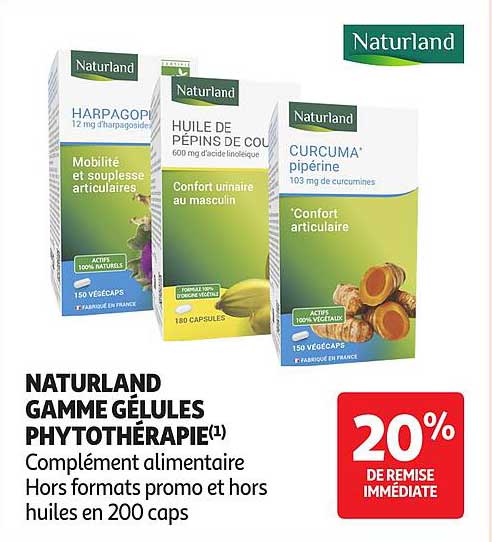 NATURLAND GAMME GÉLULES PHYTOTHÉRAPIE