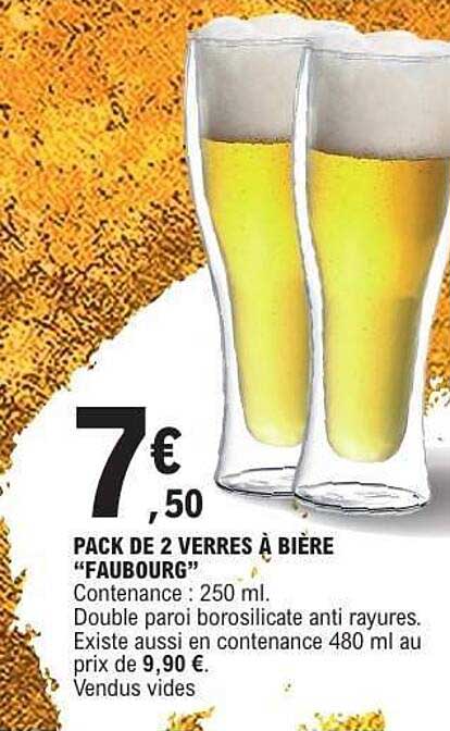 PACK DE 2 VERRES À BIÈRE "FAUBOURG"