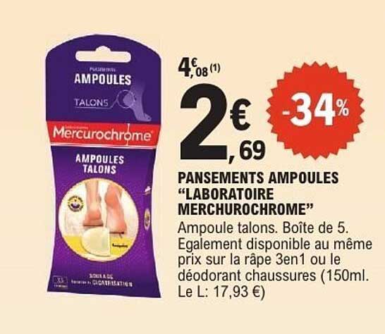 Pansements ampoules "Laboratoire Mercruchocean"