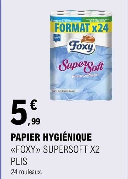 PAPIER HYGIÉNIQUE «FOXY» SUPERSOFT X2 PLIS