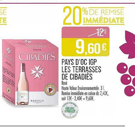 PAYS D'OC IGP LES TERRASSES DE CIBADIES