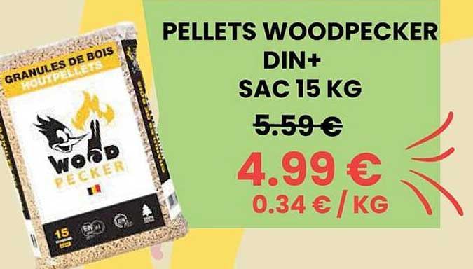 PELLETS WOODPECKER DIN+ SAC 15 KG