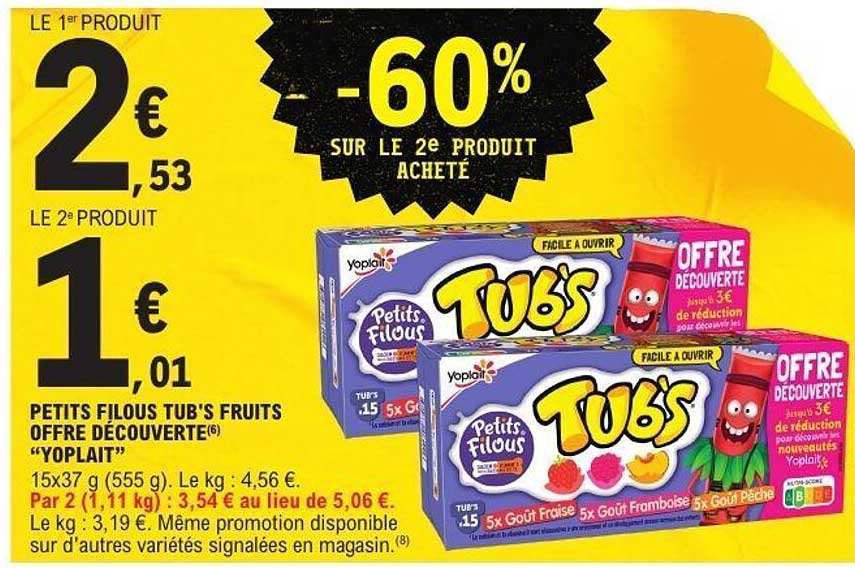 PETITS FILOUS TUB'S FRUITS OFFRE DÉCOUVERTE