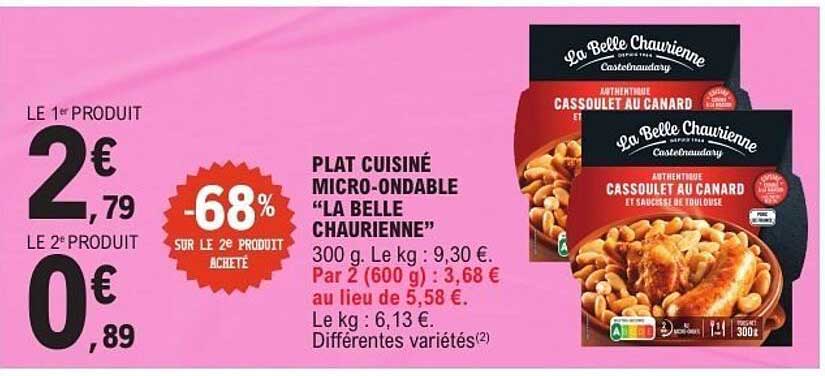 PLAT CUISINÉ MICRO-ONDABLE "LA BELLE CHAURIENNE"