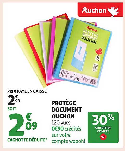 PROTÈGE DOCUMENT AUCHAN 120 VUES
