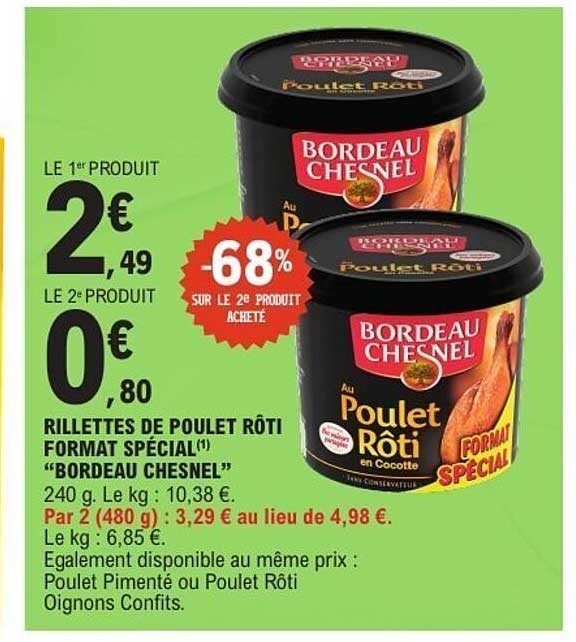 RILLETTES DE POULOT RÔTI FORMAT SPÉCIAL "BORDEAU CHESNEL"