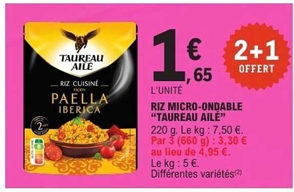 RIZ MICRO-ONDABLE “TAUREAU AILE”