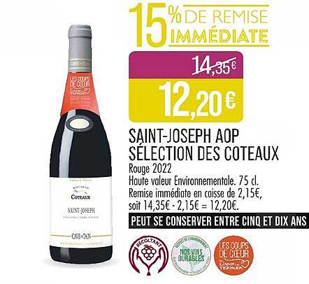 SAINT-JOSEPH AOP SÉLECTION DES COTEAUX Rouge 2022