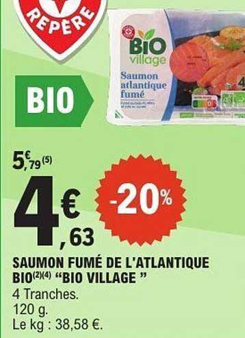 SAUMON FUMÉ DE L'ATLANTIQUE BIO "BIO VILLAGE"