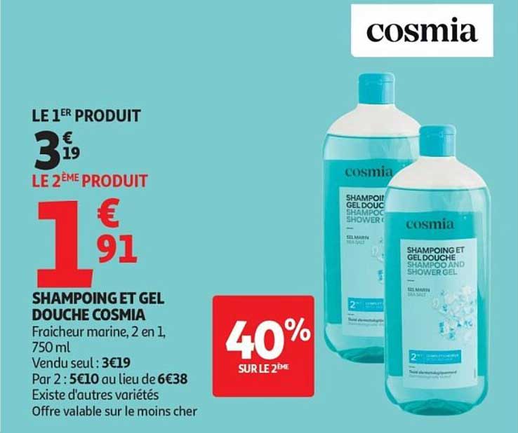 SHAMPOING ET GEL DOUCHE COSMIA