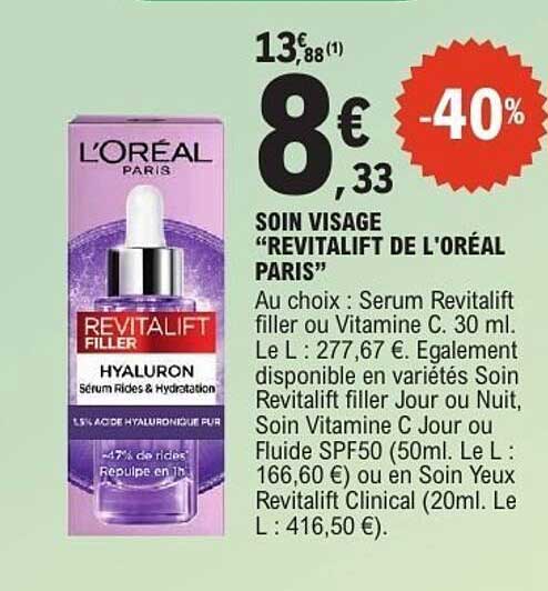 SOIN VISAGE “REVITALIFT DE L'ORÉAL PARIS”