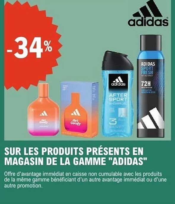 SUR LES PRODUITS PRÉSENTS EN MAGASIN DE LA GAMME "ADIDAS"