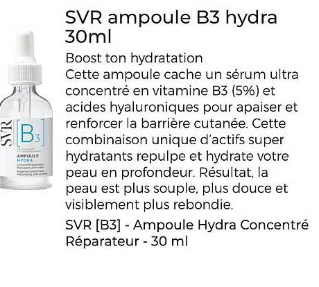 SVR ampoule B3 hydra 30ml
