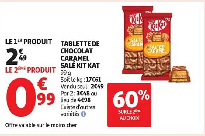 TABLETTE DE CHOCOLAT SALÉ CARAMEL KIT KAT