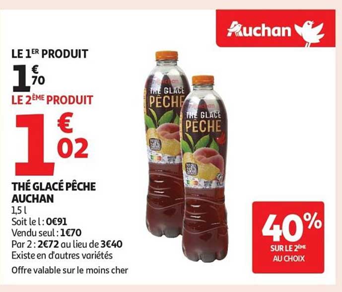 THÉ GLACÉ PÊCHE AUCHAN