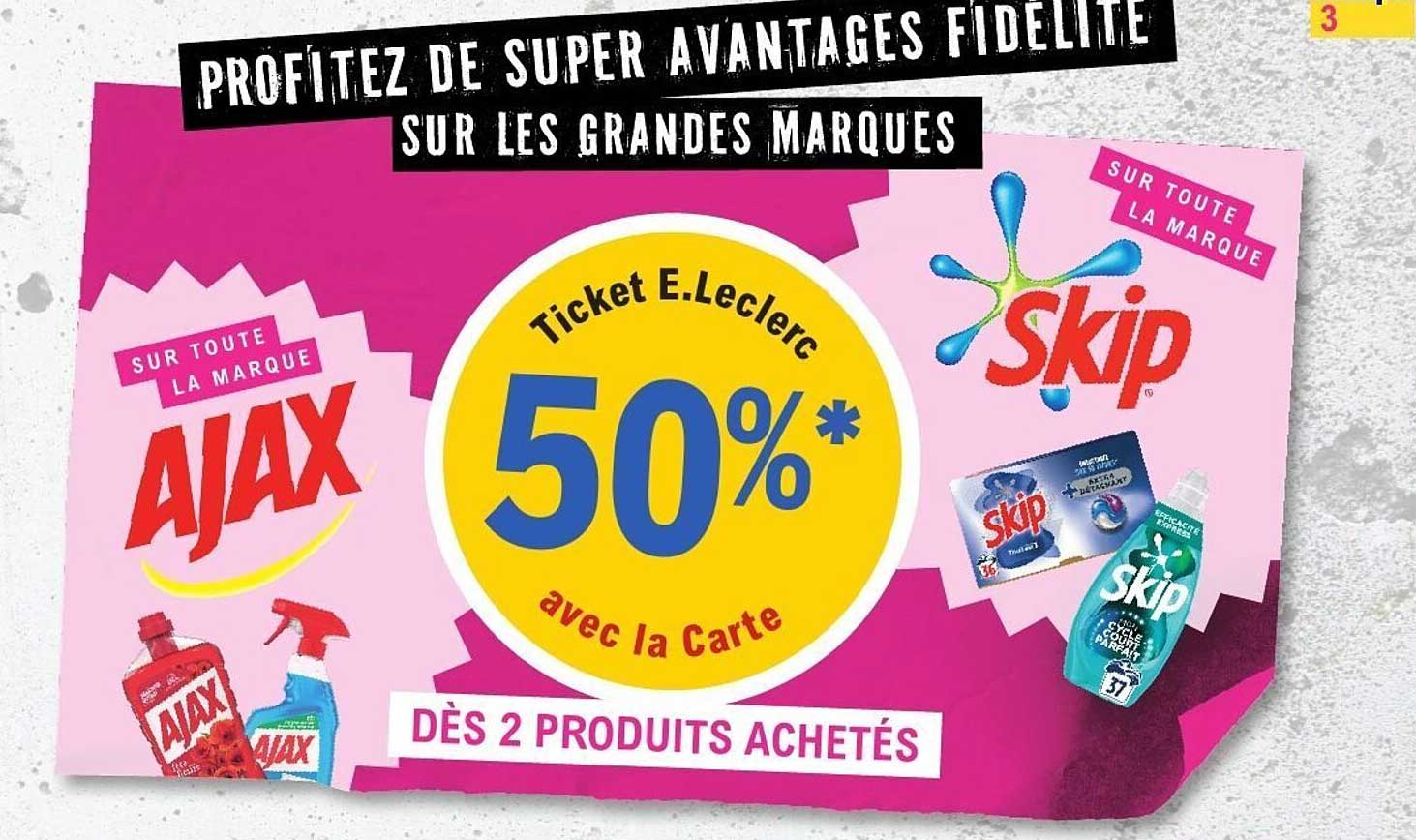 Ticket E.Leclerc 50%* avec la Carte