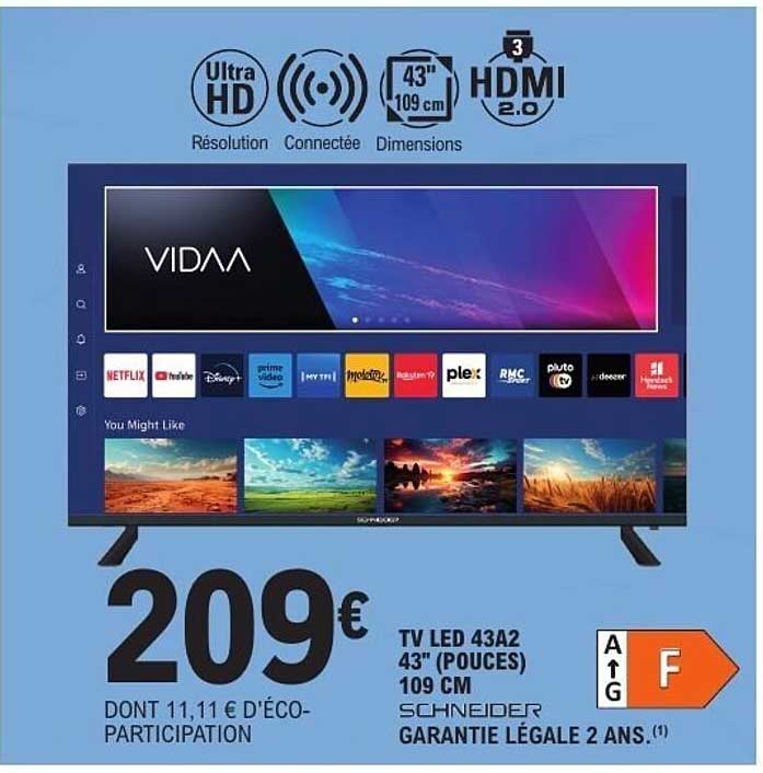 TV LED 43A2 43" (POUCES) 109 CM