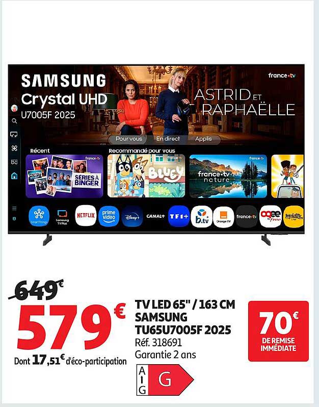 TV LED 65" / 163 cm SAMSUNG TU65U7005F 2025